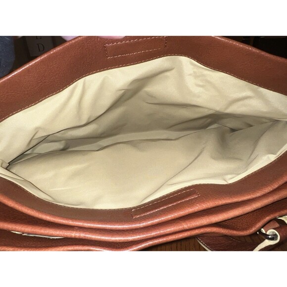Cole Haan Purse Brown Leather Shoulder Tote Bag Rivets Stitch Y2K Boho Vintage - Picture 11 of 16